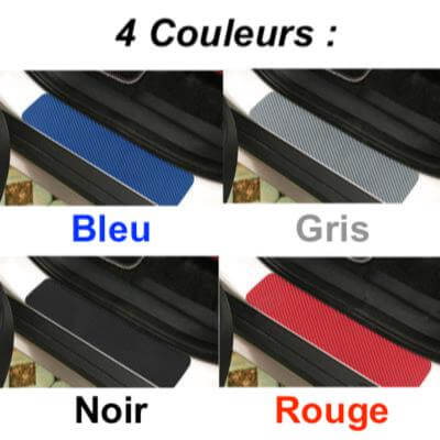 4 x Protections Seuil Porte de Voiture En Carbone 4D Universel Bleu