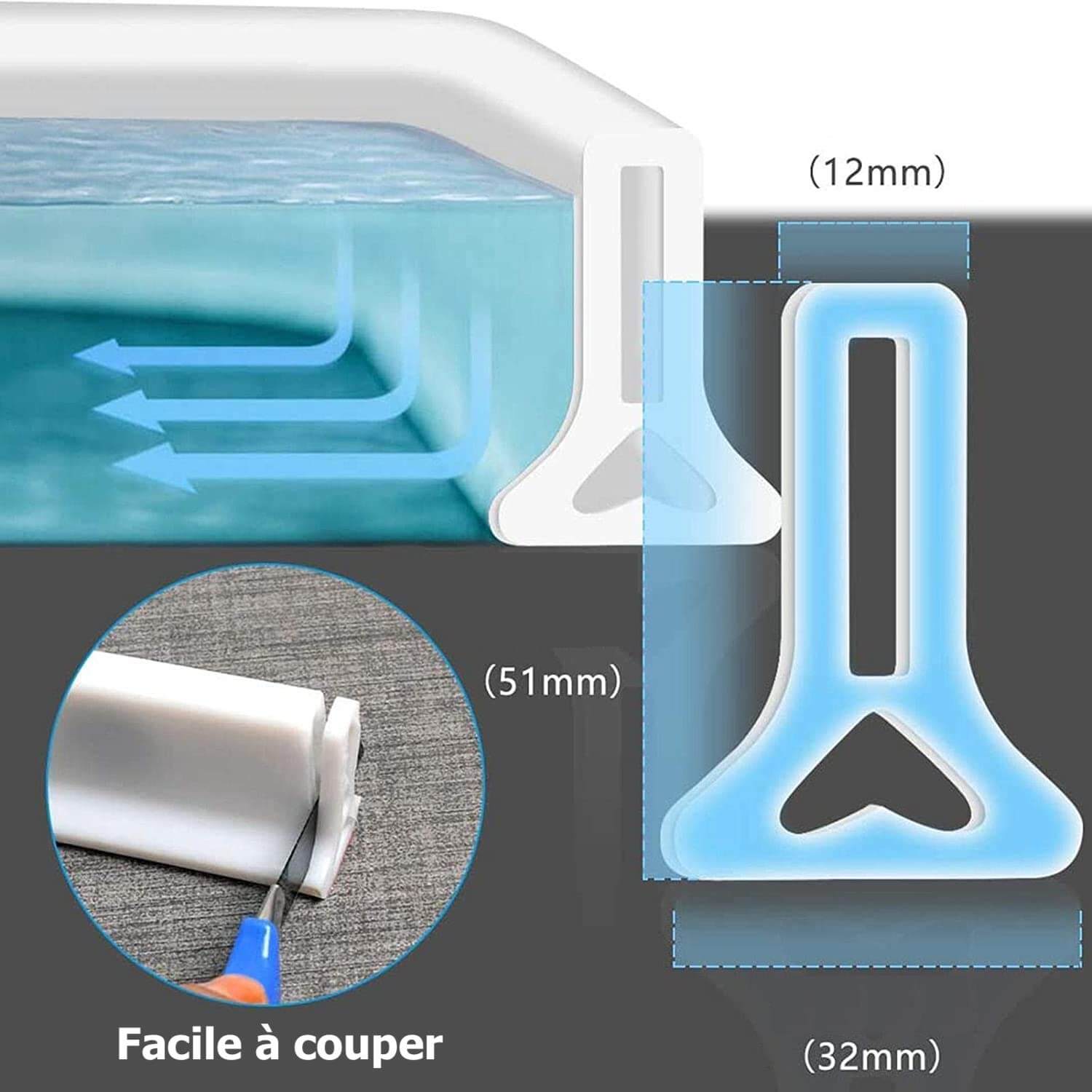 Système de rétention d'eau domestique en Silicone, barrage d'eau