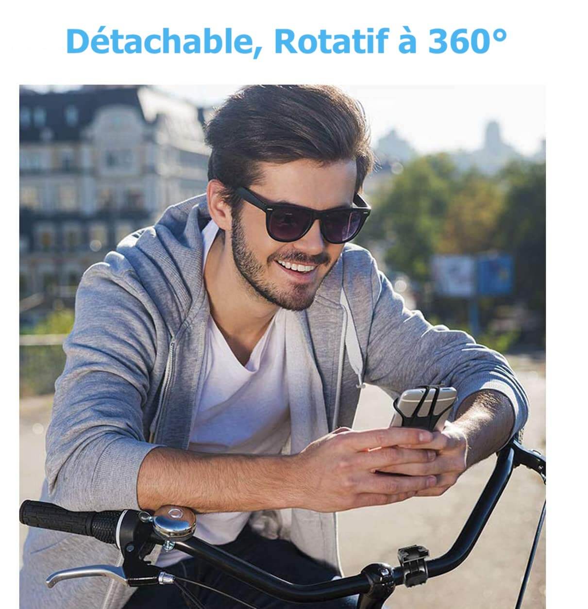 Support Téléphone pour Vélo/Moto Universel Rotatif Réglable