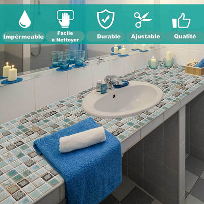 Adhésif Mosaïque Autocollant pour Cuisine et Salle de bain - Vert