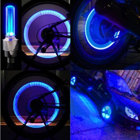 4 x Valves Pneu à LED pour Voiture, Vélo et Moto