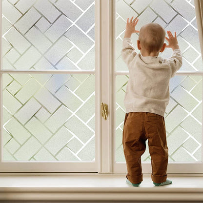 Film Décoratif Anti-regards pour Fenêtre 3D Statique - Motif Losange