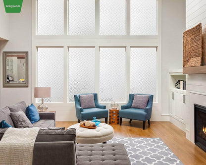 Film Décoratif Anti-regards pour Fenêtre 3D Statique - Motif Losange