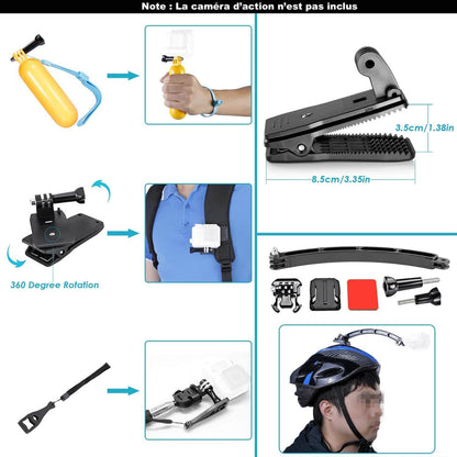 Kit d'Accessoires Caméra d'Action, Gopro 50 en 1