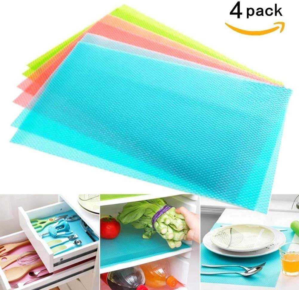 4 x Tapis de Réfrigirateur Anti-bactérien