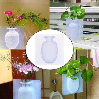 3 x Vases Murale En Silicone Autocollant